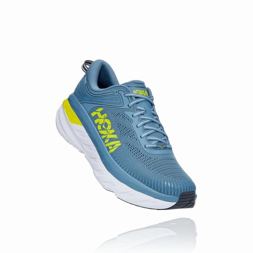 Hoka One One BONDI 7 Road Running Shoes For Men India Blue IN-2914